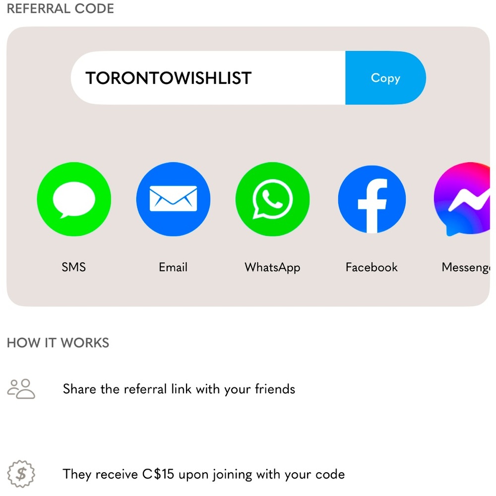 $15 off your first order when you sign up with my code: torontowishlist